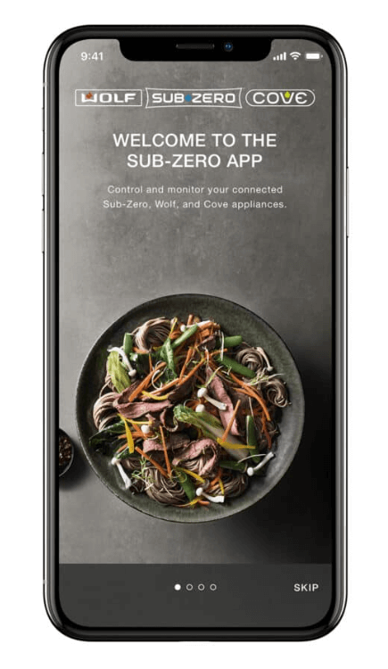 wolf-cove-subzero app on a screen